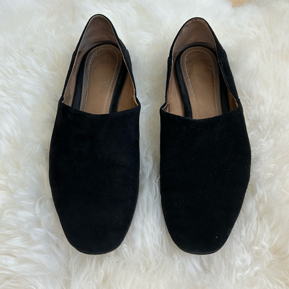 The Row “NOELLE” black Suede Slipper/Loafers sz 39 or US 8.5-9.  True to size.